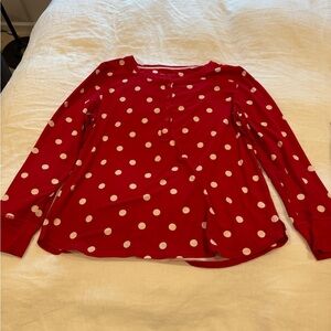 Kate Spade Red and White Polka Dot Top